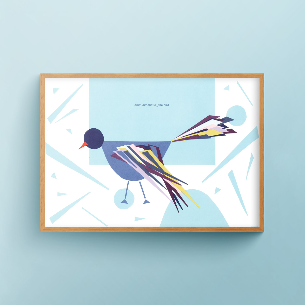 Collections-Animinimalistic-Print-Bird-Wooden-Frame-Hamide-Design-Studio "Animinimalistic: the Bird" art print in wooden frame