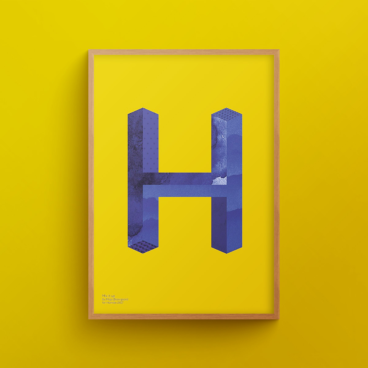 Collections-H-Mix-Wooden-Frame-Hamide-Design-Studio "H for Hamide: Mix It Up" art print in wooden frame