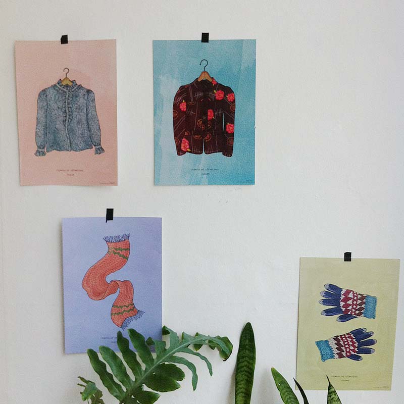 Collections-Objects-Affection-Cover-Hamide-Design-Studio "Objects of Affection" prints pasted on the wall