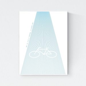 "Meet the Locals of Copenhagen: the Bicycle Path" print in white frame