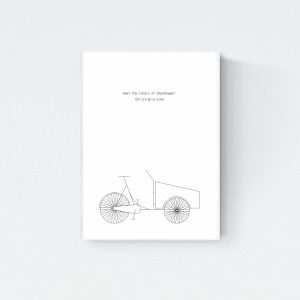 "Meet the Locals of Copenhagen: Christiania Bike" print in white frame