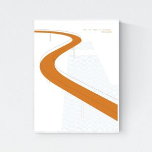 "Meet the Locals of Copenhagen: Cykelslangen" print in white frame