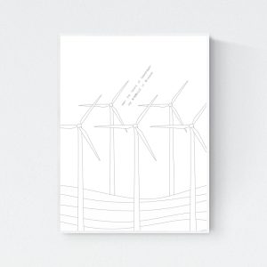 "Meet the Locals of Copenhagen: the Windmills in Øresund" print in white frame