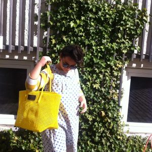 Yellow RainTree bag in use