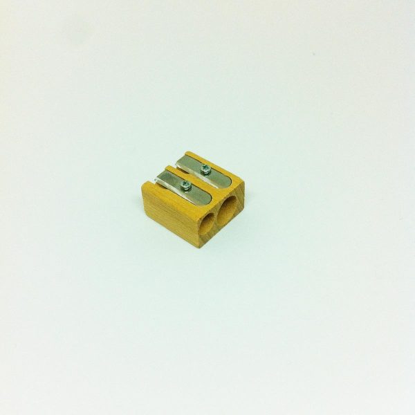 Double pencil sharpener in wood