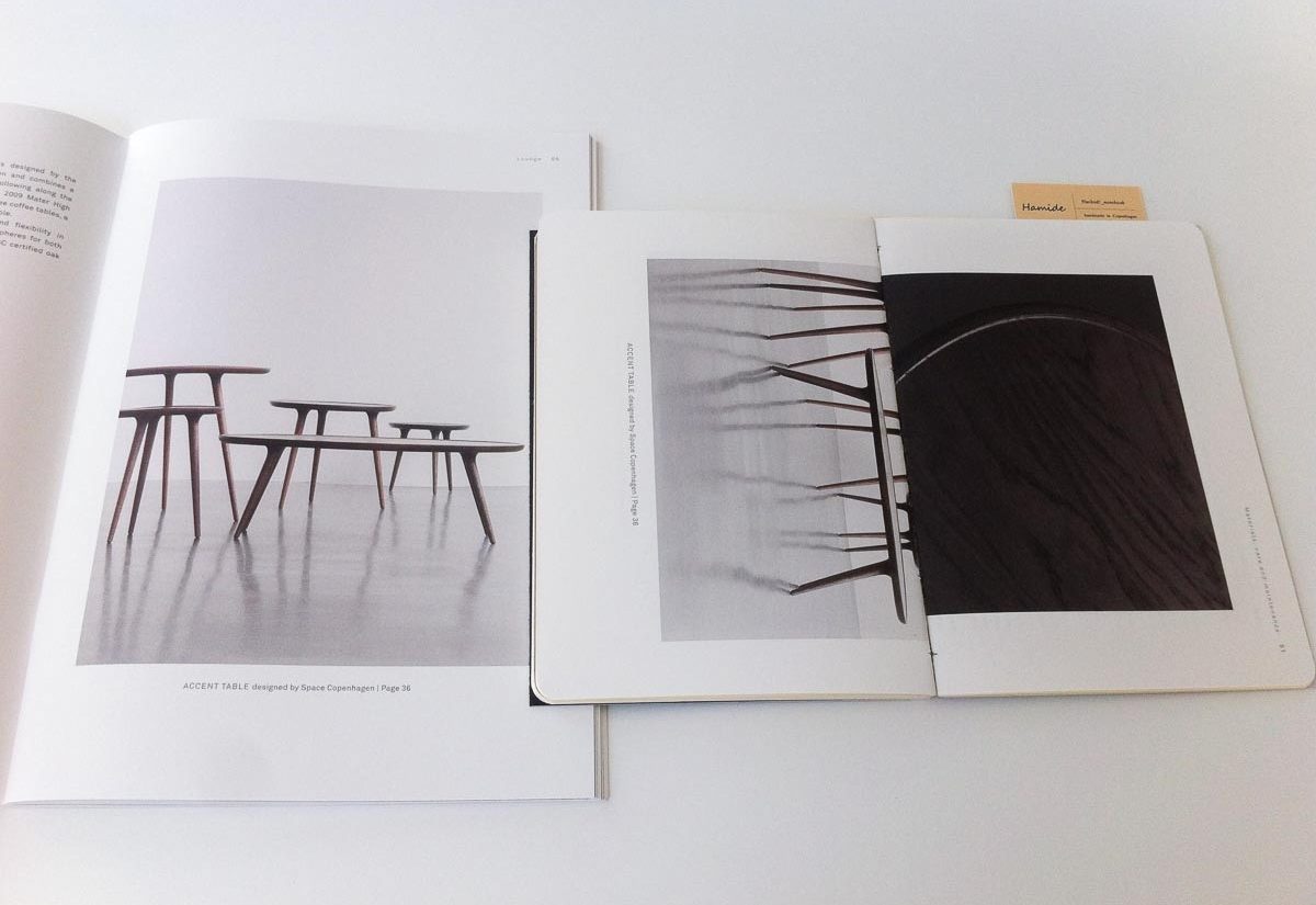 Collaborations-Hacked-Mater-Earth-Gallery-Notebook-Spread-3-Hamide-Design-Studio Spread from "Hacked!" notebook for Mater Earth Gallery together with the catalog it was hacked from