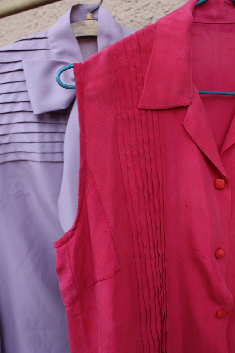 Blog-Originals-Blouse-Pink-Neck-Hamide-Design-Studio Chest detail from the pink blouse from Hamide's Originals series