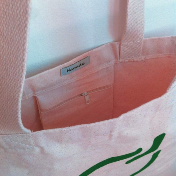 Inside view of the Re-Up-Bi-Cycle canvas bag