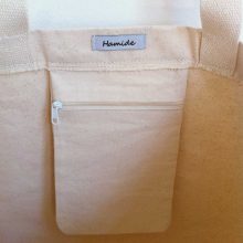 Pocket detail of the Re-Up-Bi-Cycle canvas bag