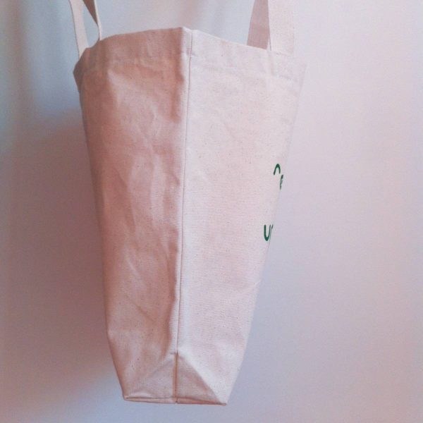 Side view of the Re-Up-Bi-Cycle canvas bag