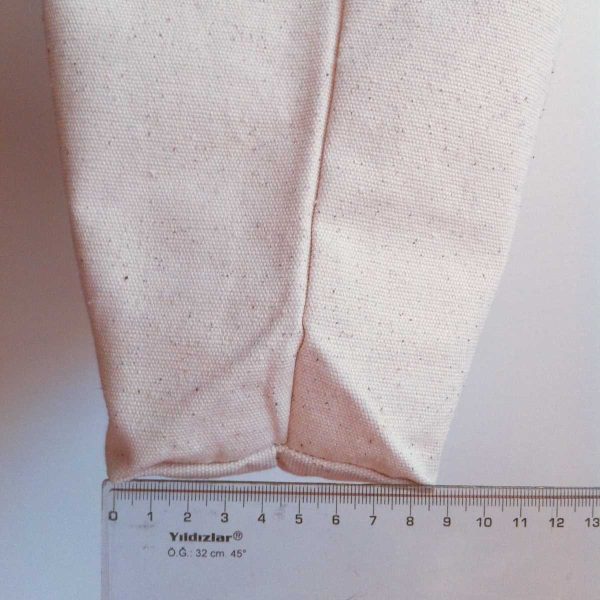 Close-up image showing the width of the Re-Up-Bi-Cycle canvas bag