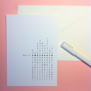 København postcard featuring the top locations in the city in a puzzle like setting