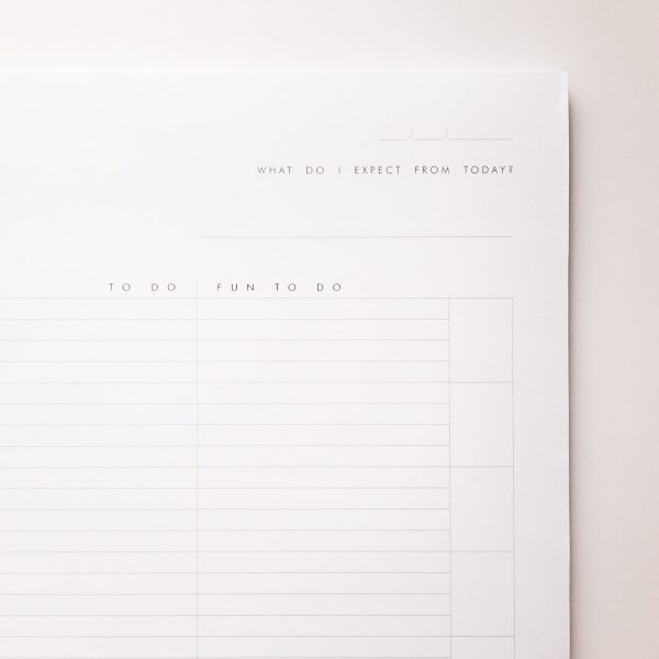 Date and expectations section of the planner "Planning Dreams and Some Errands"