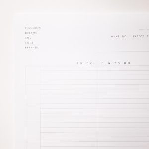 Title section of the planner "Planning Dreams and Some Errands"
