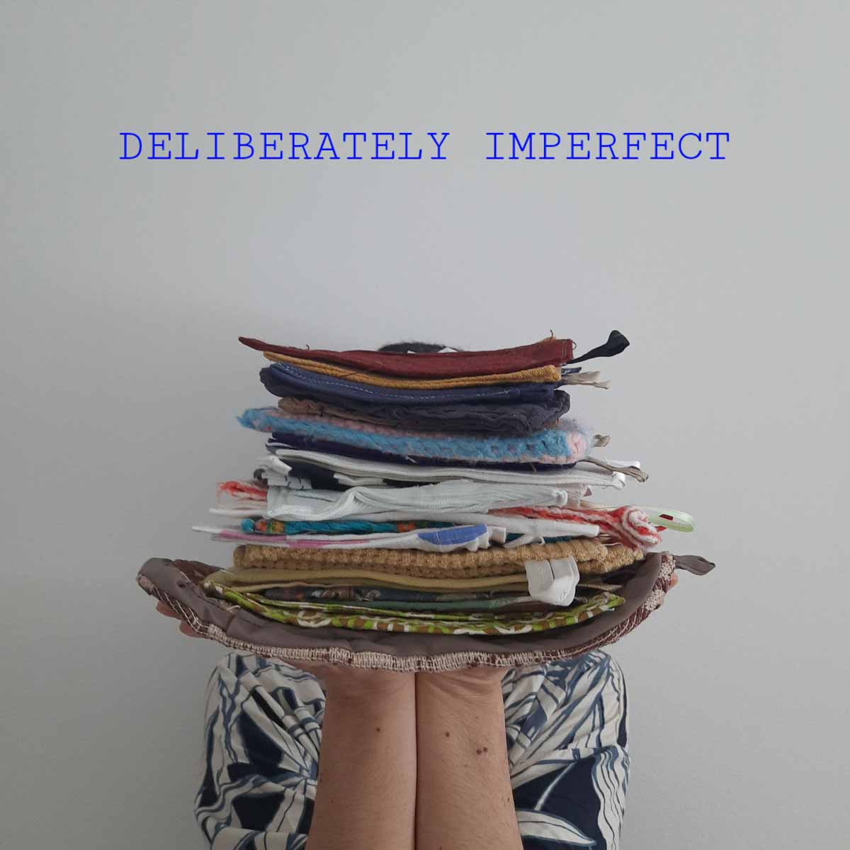 10thHamideDays-Leftovers-Deliberately-Imperfect-Hamide-Design-Studio Co-founder and Art director of Hamide Design Studio holding a series of deliberately imperfect potholders