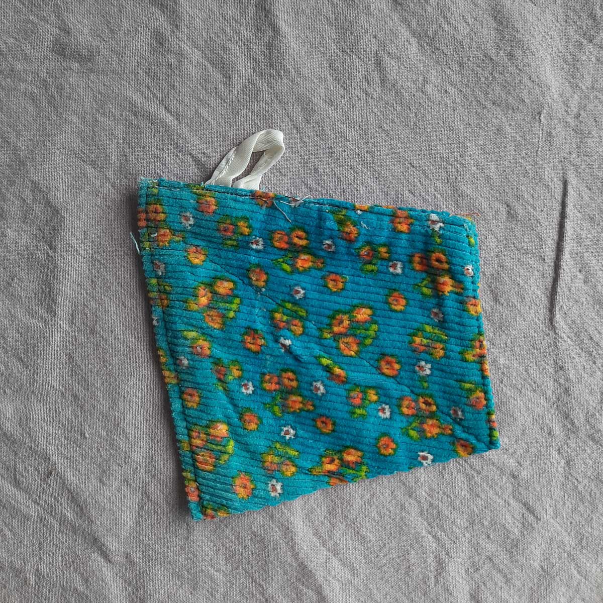 A potholder from leftover materials