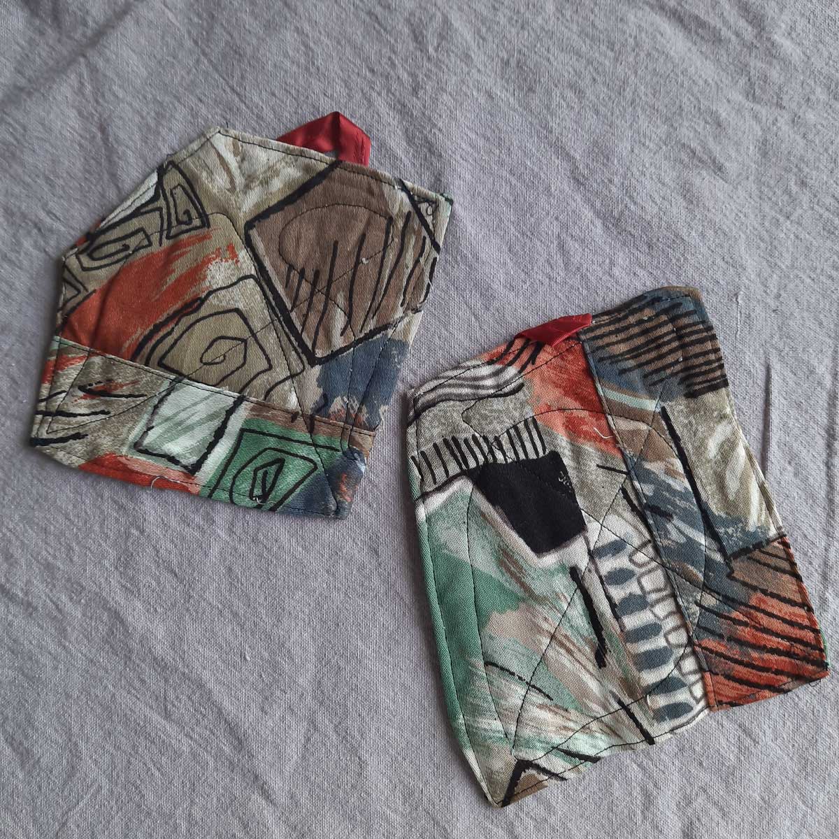 10thHamideDays-Leftovers-Potholders-2-Hamide-Design-Studio Two potholders from leftover materials