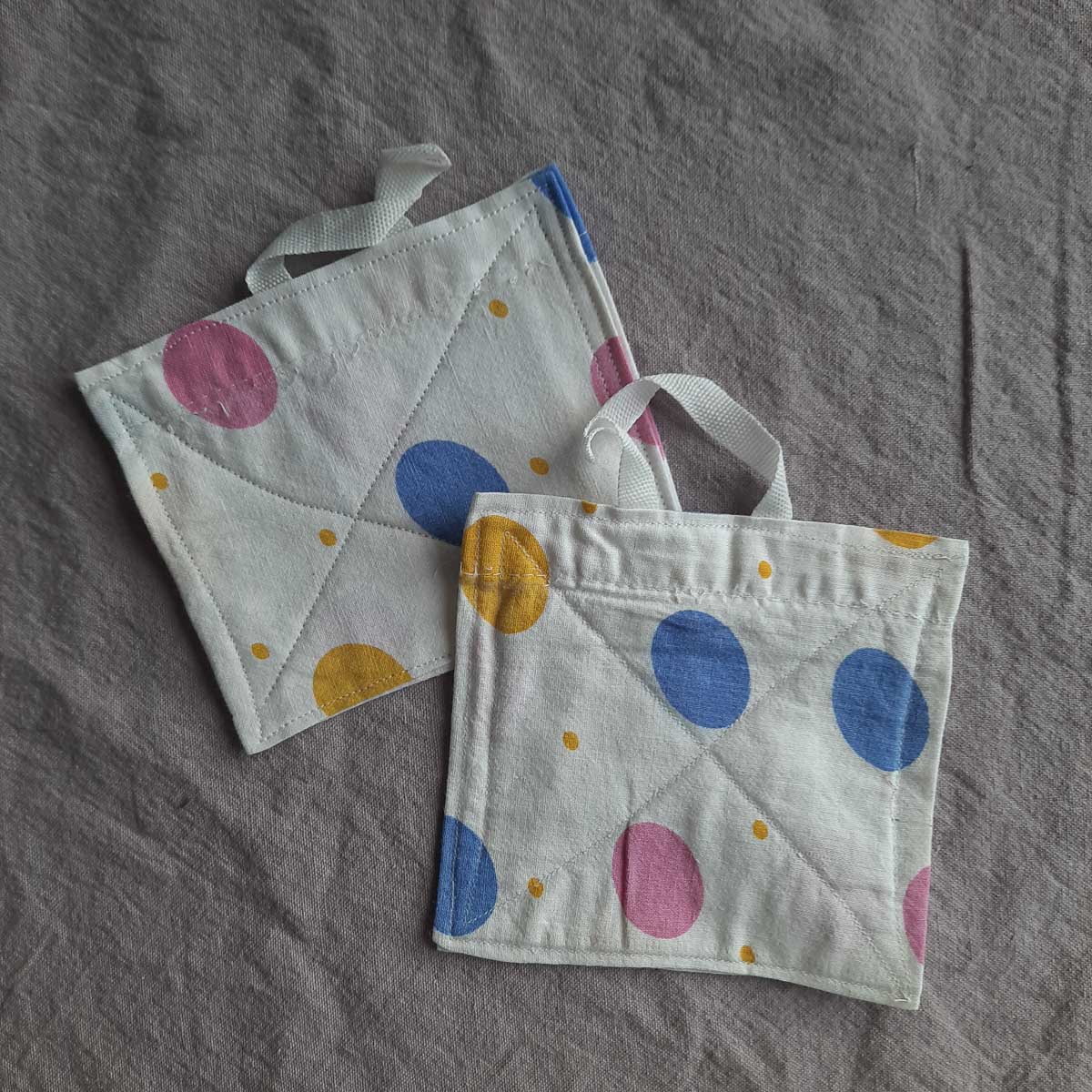 10thHamideDays-Leftovers-Potholders-7-Hamide-Design-Studio Two potholders from leftover materials