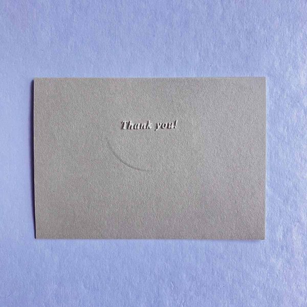 Cold pressed thank you card